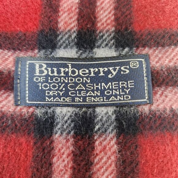 AUTHENTIC!! Burberry Red Check Cashmere Scarf - Picture 2 of 2